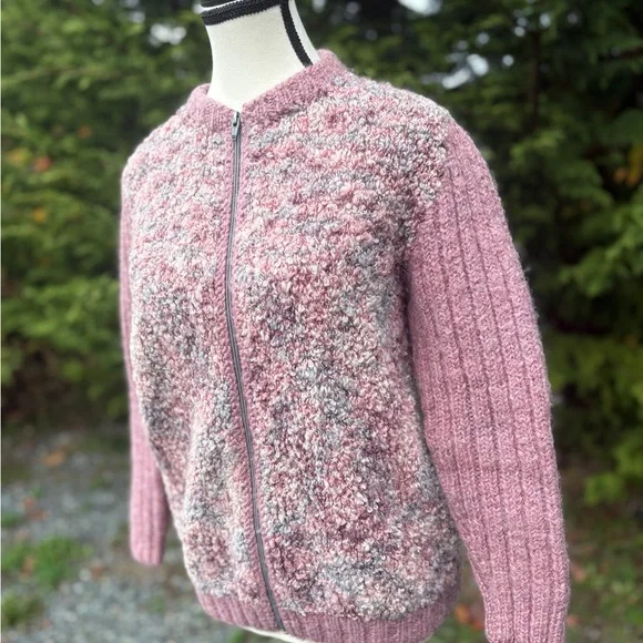 Handcrafted Wool Zip Cardigan Sz Sm/Med - Picture 3 of 8